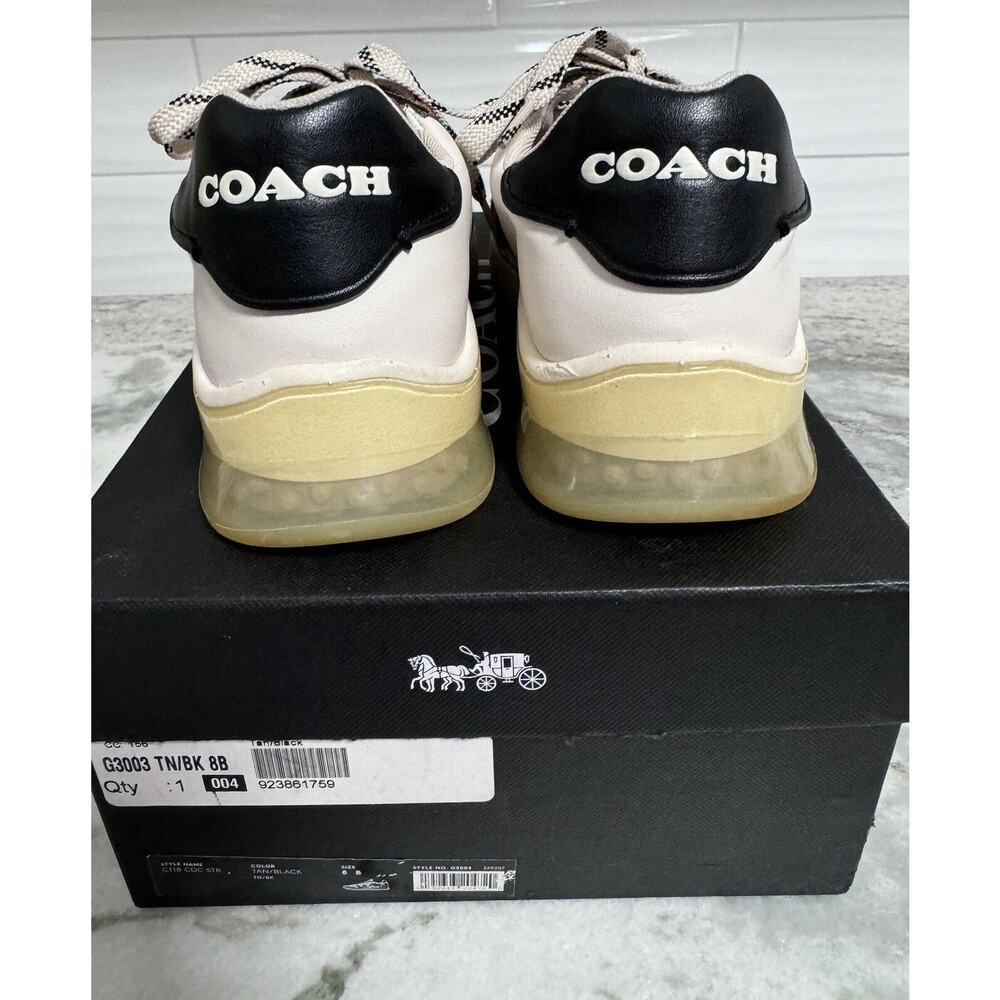Coach Citysole Tan Black Court Sneakers Tennis Shoes Size 8 B EUC - Picture 6 of 13